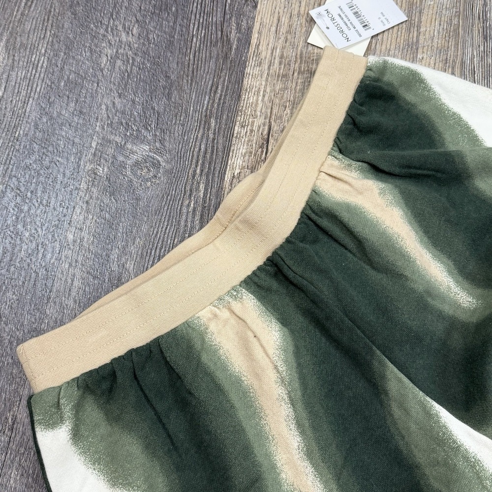 Open Edit Nordstrom Jogger Sweatpants Green Beige Abstract Stripe Womens S NWT - Picture 4 of 13